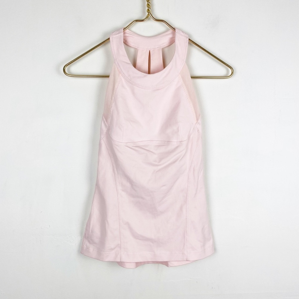 Lululemon High Neck Racerback Pink Tank Top Sz 2
